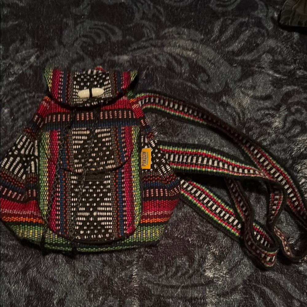 Boho Mini Woven Backpack